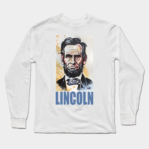 ABRAHAM LINCOLN Long Sleeve T-Shirt by MasterpieceArt